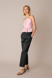 Open-back top with frill detail