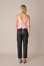 Open-back top with frill detail