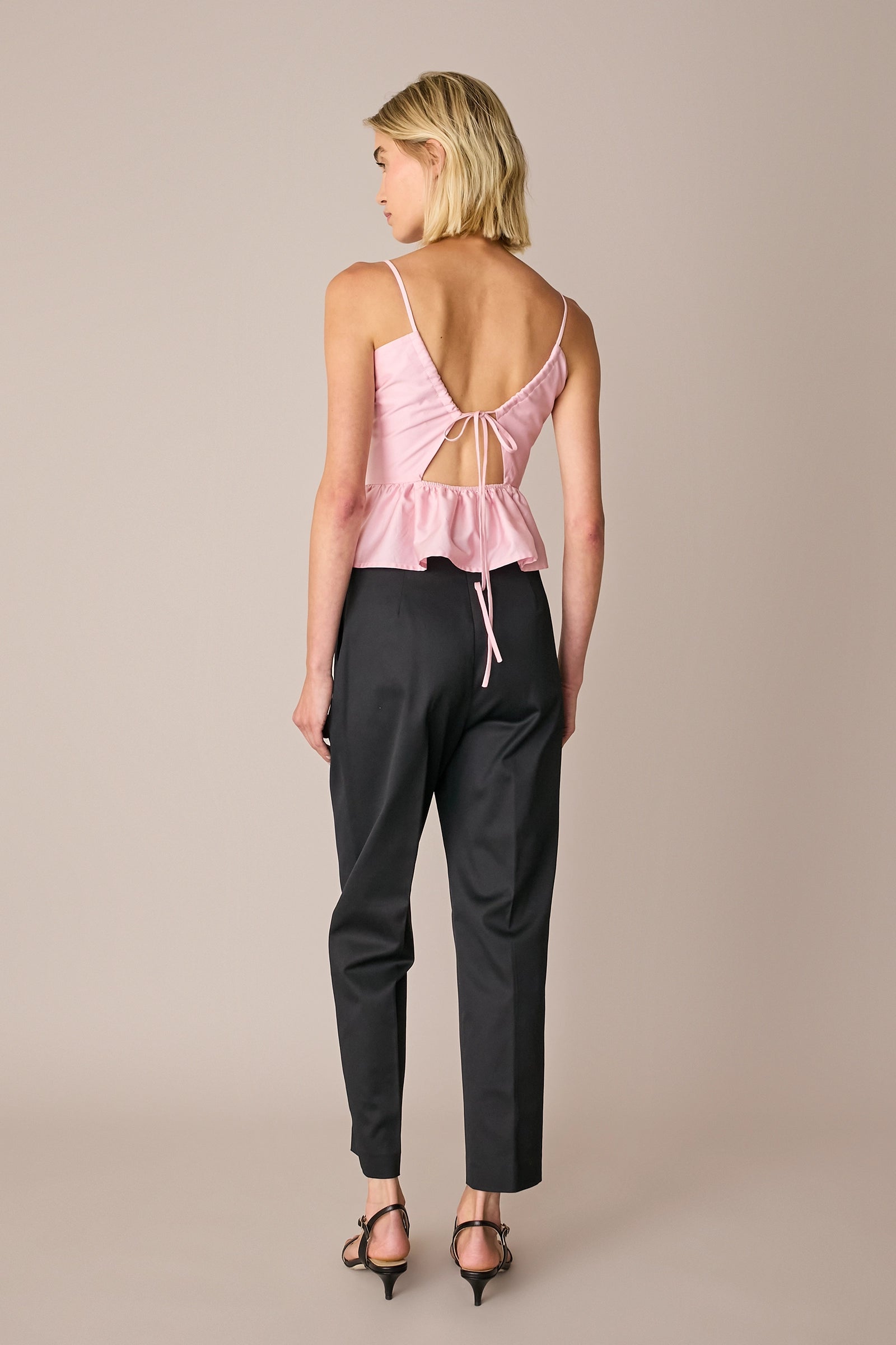 Open-back top with frill detail