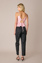 Open-back top with frill detail