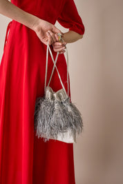 Abito lungo a portafoglio in seta