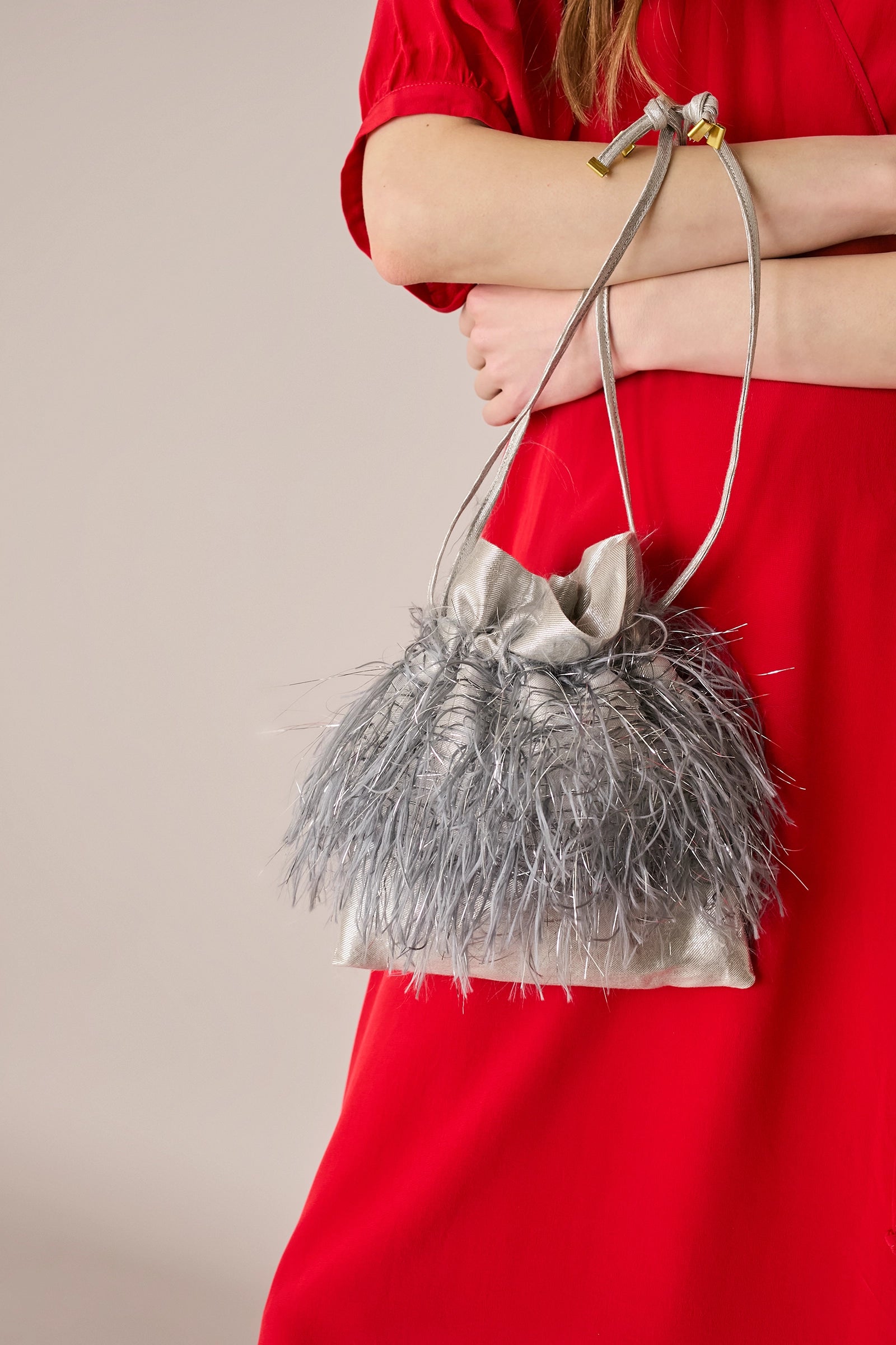 Abito lungo a portafoglio in seta