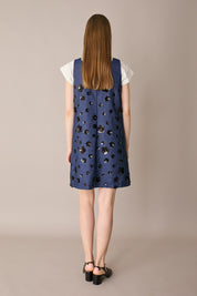 Abito in denim con ricami paillettes