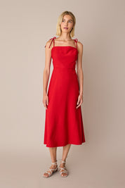 
Long dress with knotted shoulder straps