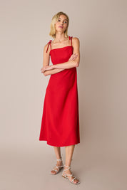 
Long dress with knotted shoulder straps