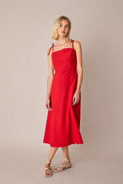 
Long dress with knotted shoulder straps