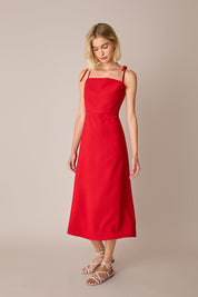 
Long dress with knotted shoulder straps