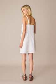 Linen bow detail dress