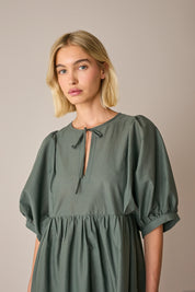 Cotton dress with loose sleeves