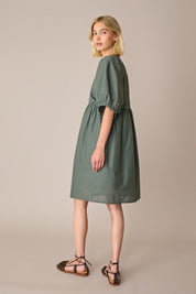 Cotton dress with loose sleeves