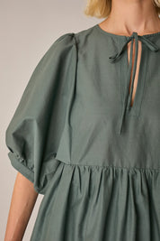 Cotton dress with loose sleeves