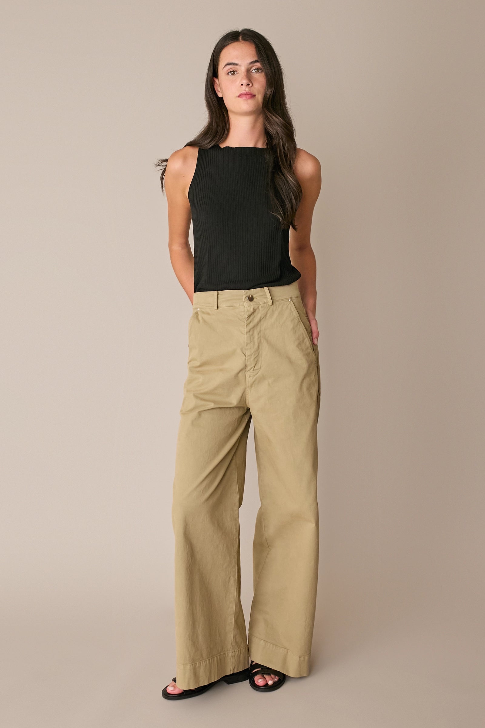 Pantaloni in cotone a gamba dritta