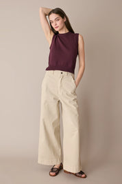 Pantaloni in cotone a gamba dritta