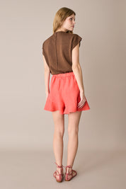 Shorts in lino con bottoni