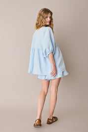 Shorts in lino con bottoni