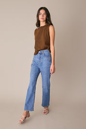 Jeans elasticizzati a gamba dritta