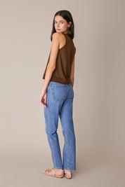 Jeans elasticizzati a gamba dritta
