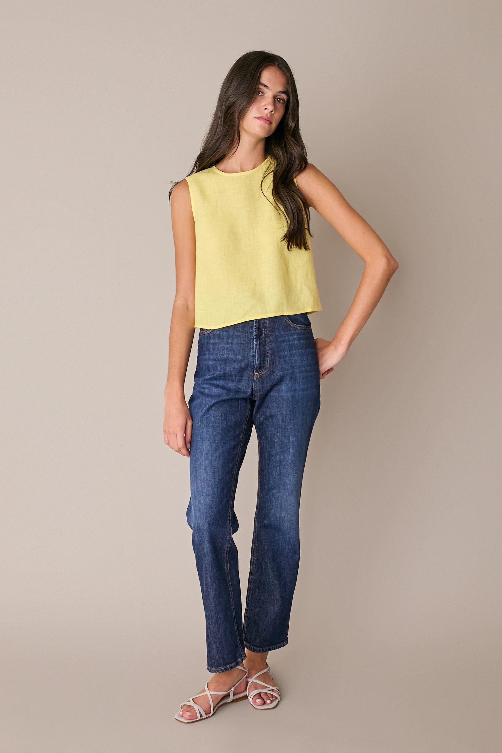 Jeans elasticizzati a gamba dritta