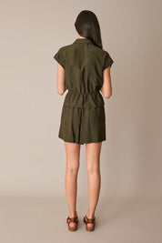 Elastic-waist fluid shorts