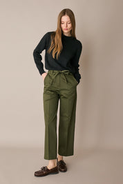 Pantaloni in cotone con cintura