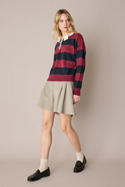 Shorts in blend di lino con pinces