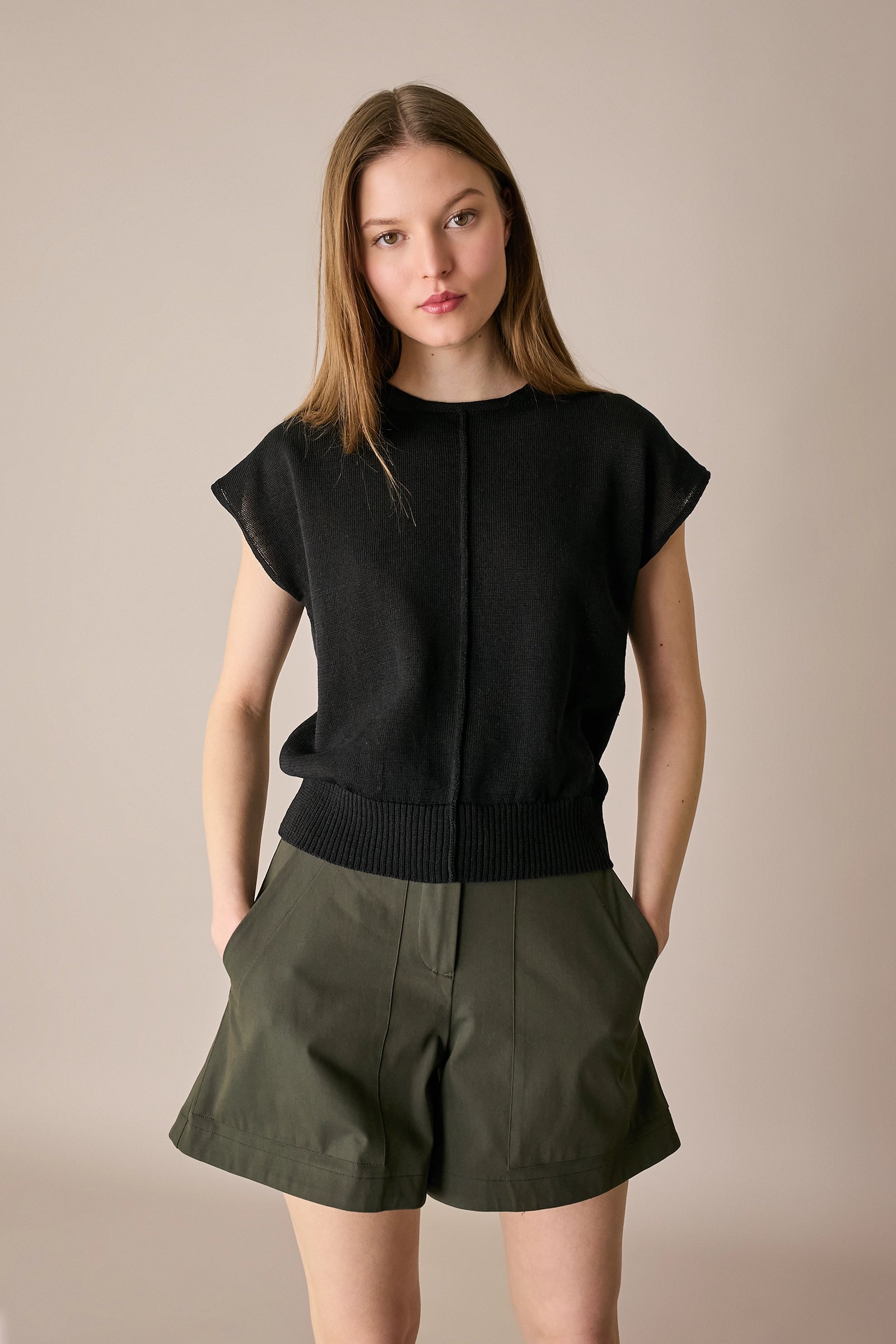 Pantaloni corti in cotone stretch