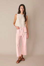 Wide-leg trousers with contrast trim