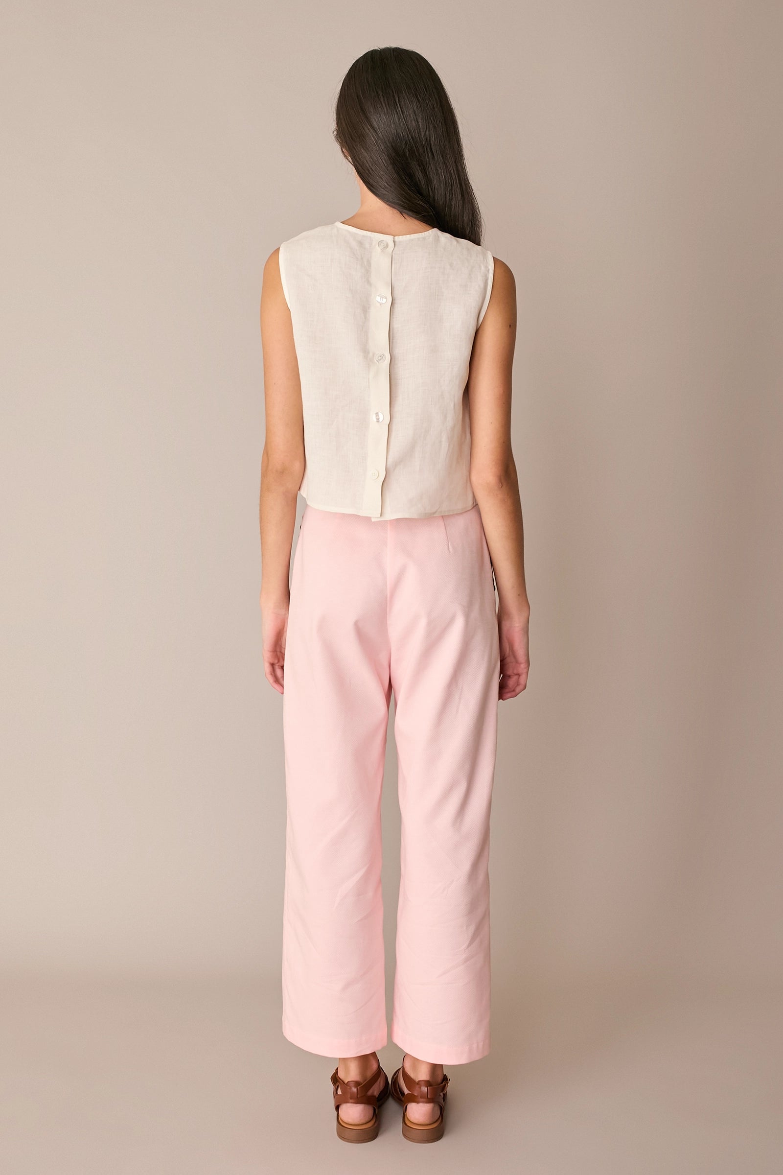Wide-leg trousers with contrast trim