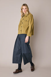 Giacca in cotone ripstop con colletto volant