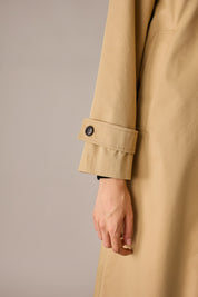 Ruffled collar trench coat