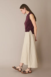 Gonna casual in blend di lino