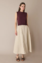 Gonna casual in blend di lino