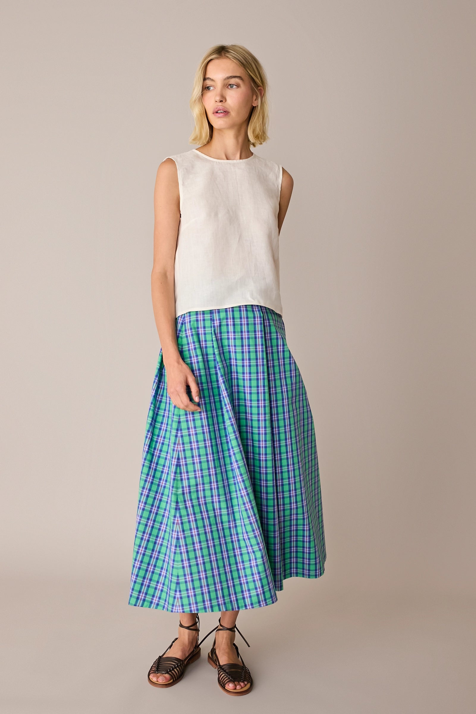 Tartan maxi skirt