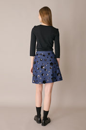 Gonna in denim con ricami paillettes