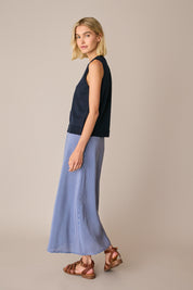 Checked fluid maxi skirt