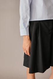 camicia con colletto stondato righine bianco-azzurro da ufficio