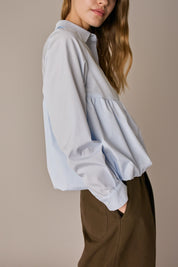 Camicia a palloncino righe azzurre