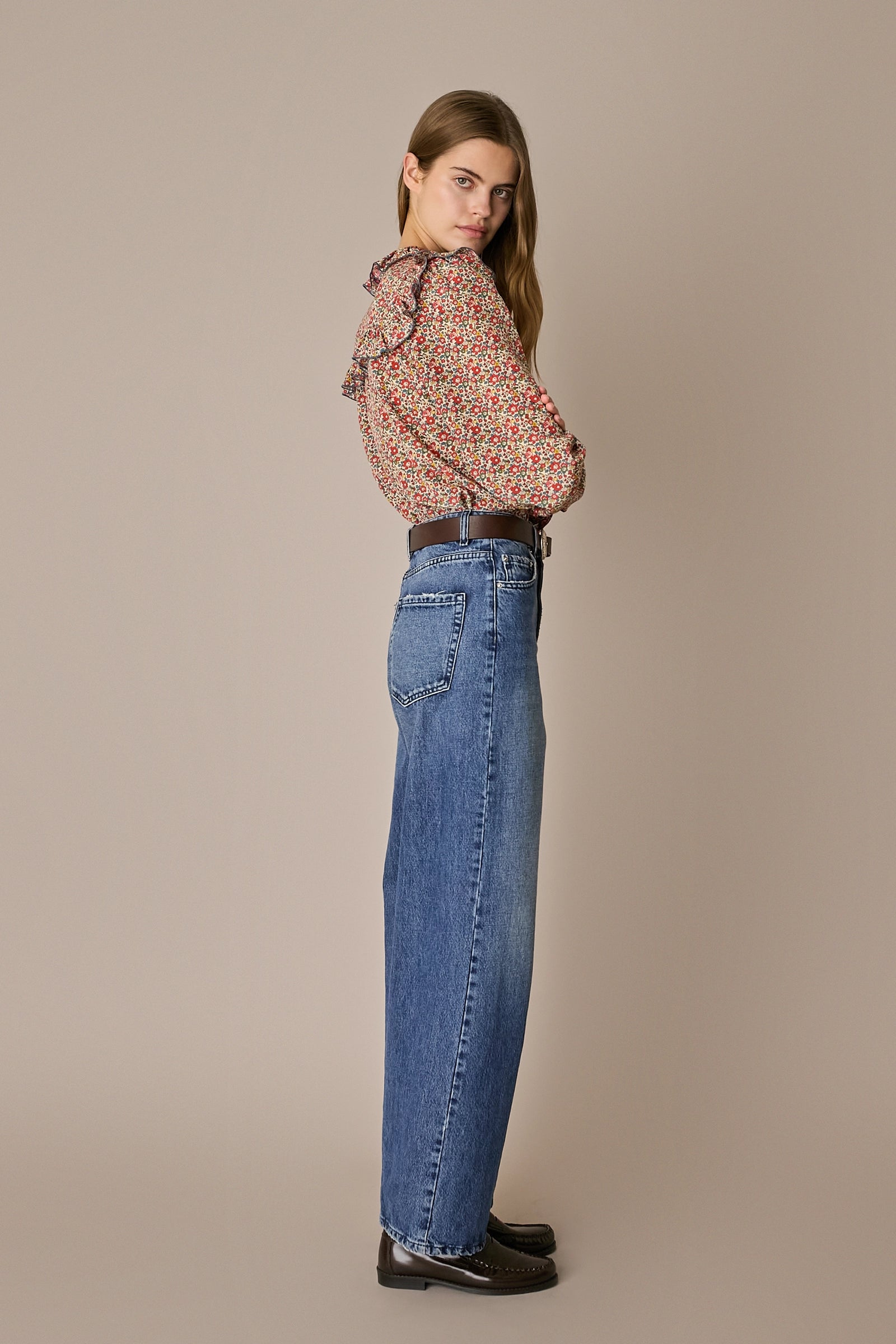 Camicia in seta con volant – Made with Liberty Fabrics