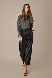 Camicia in seta con colletto foulard