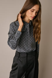 Camicia in seta con colletto foulard