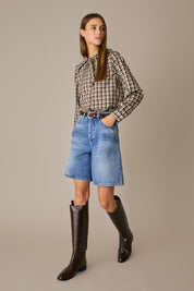 Camicia in seta con colletto foulard