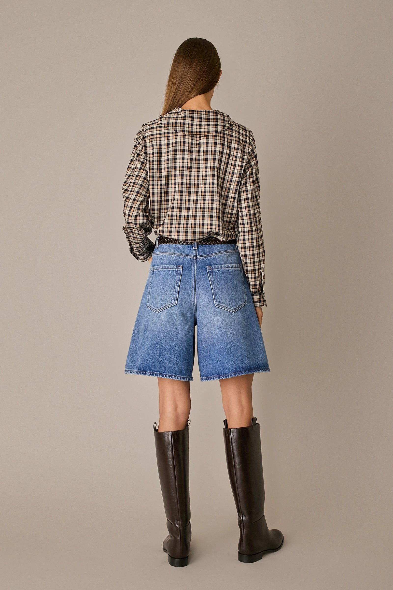 Camicia in seta con colletto foulard