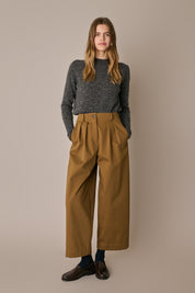 Pantaloni balloon in gabardine di cotone