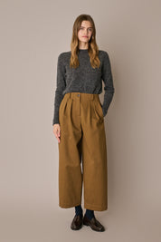 Pantaloni balloon in gabardine di cotone