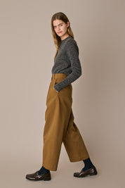 Pantaloni balloon in gabardine di cotone