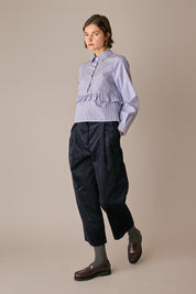Pantaloni wide-leg in velluto a coste