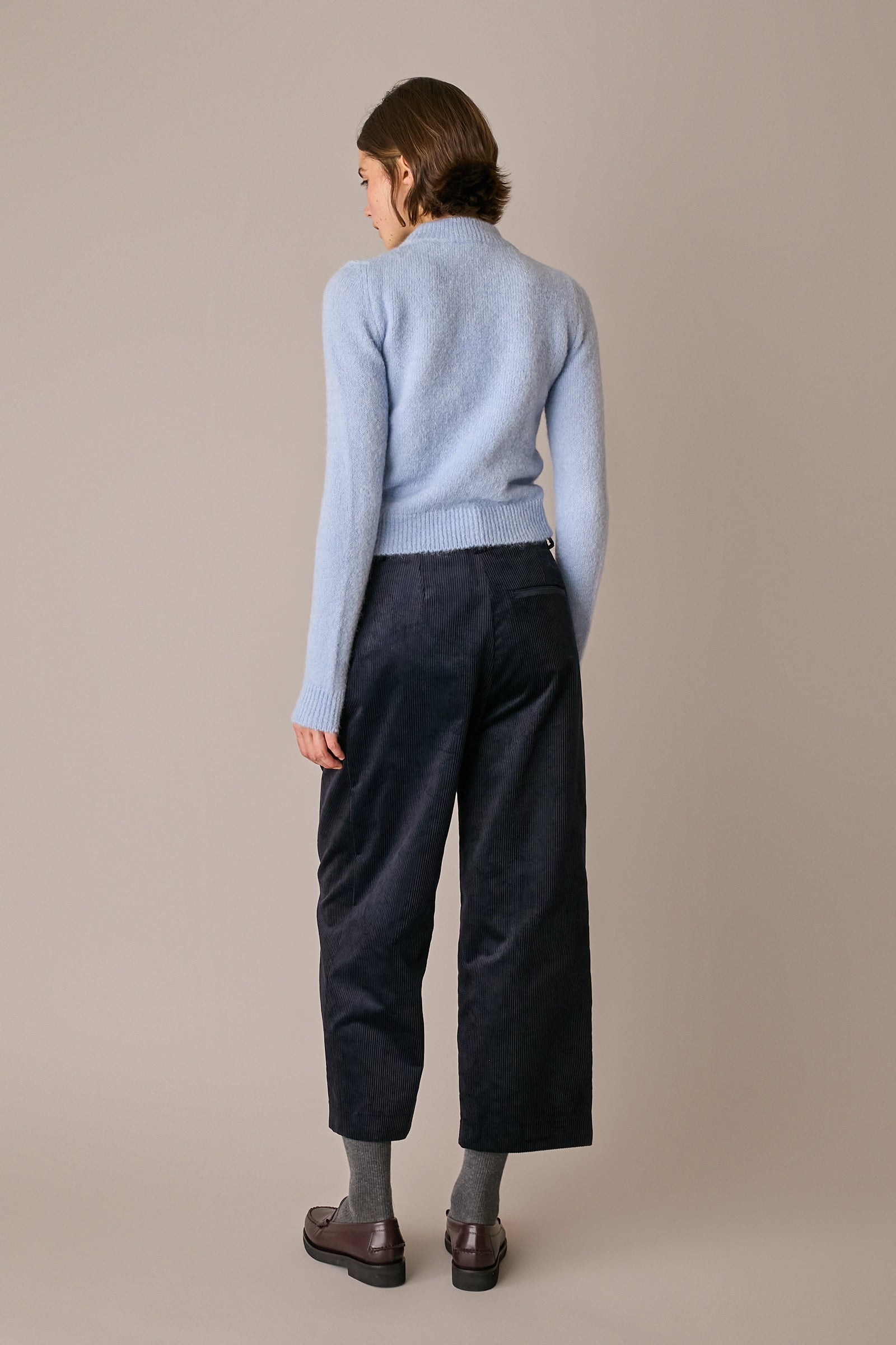 Pantaloni wide-leg in velluto a coste