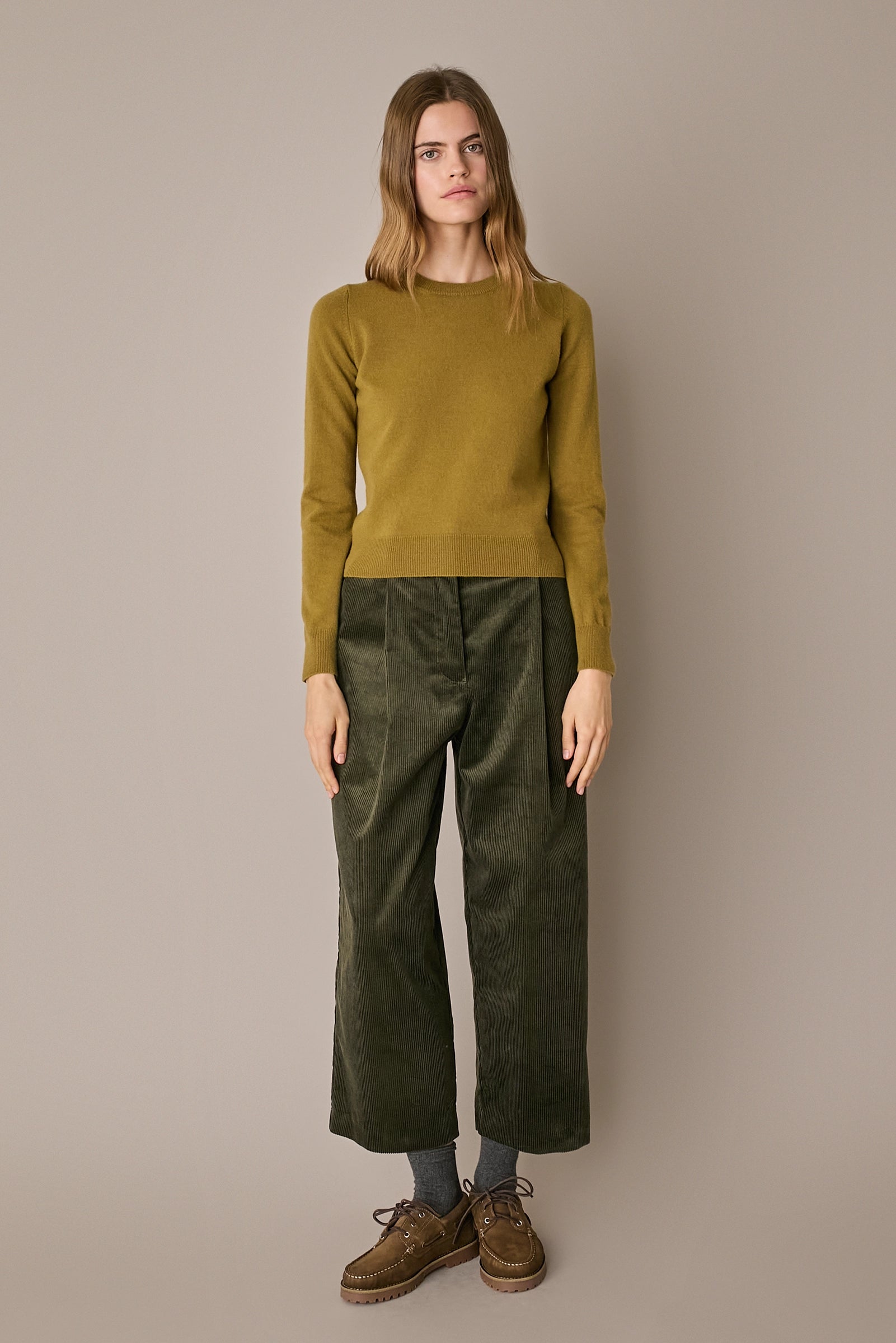 Pantaloni wide-leg in velluto a coste