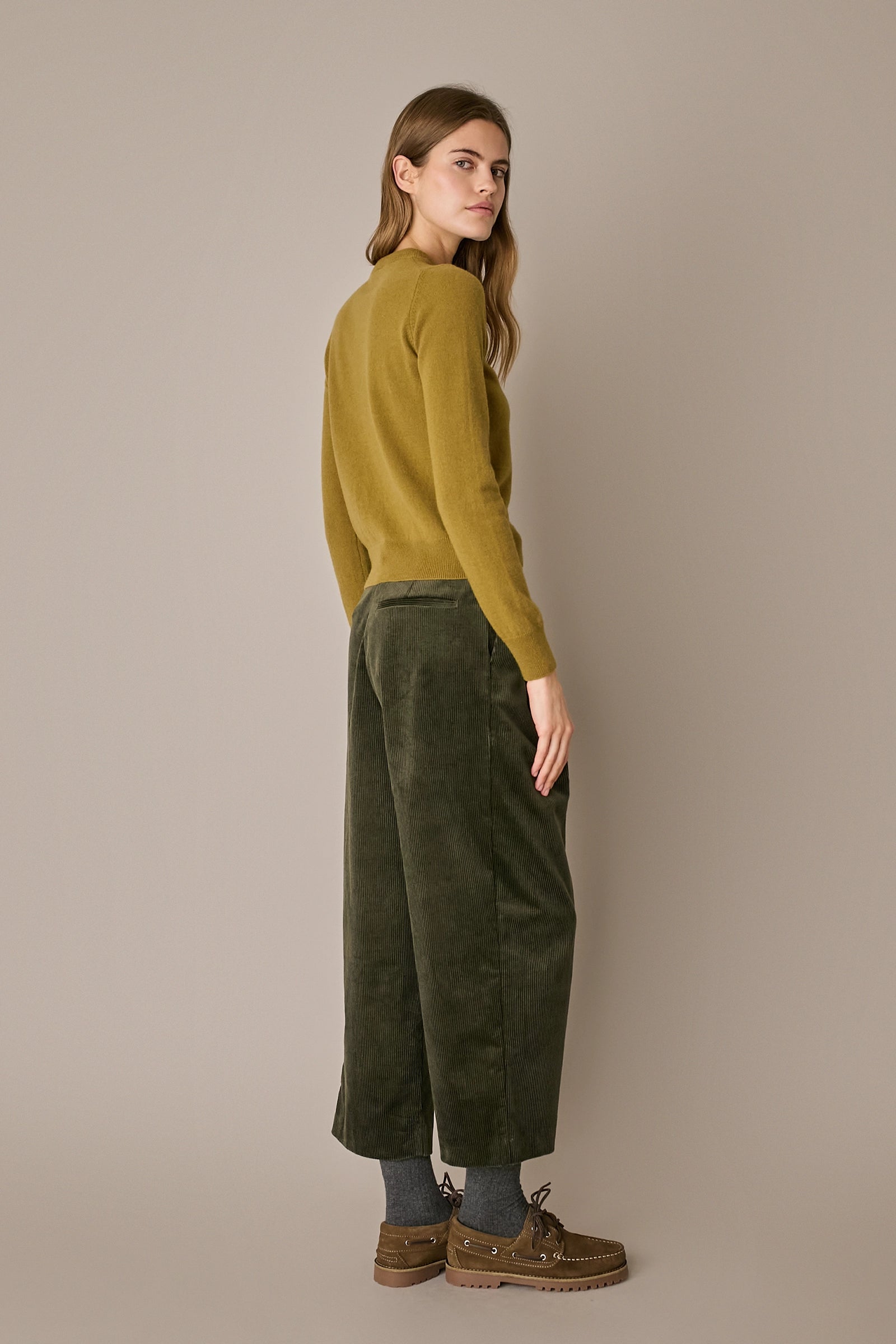 Pantaloni wide-leg in velluto a coste