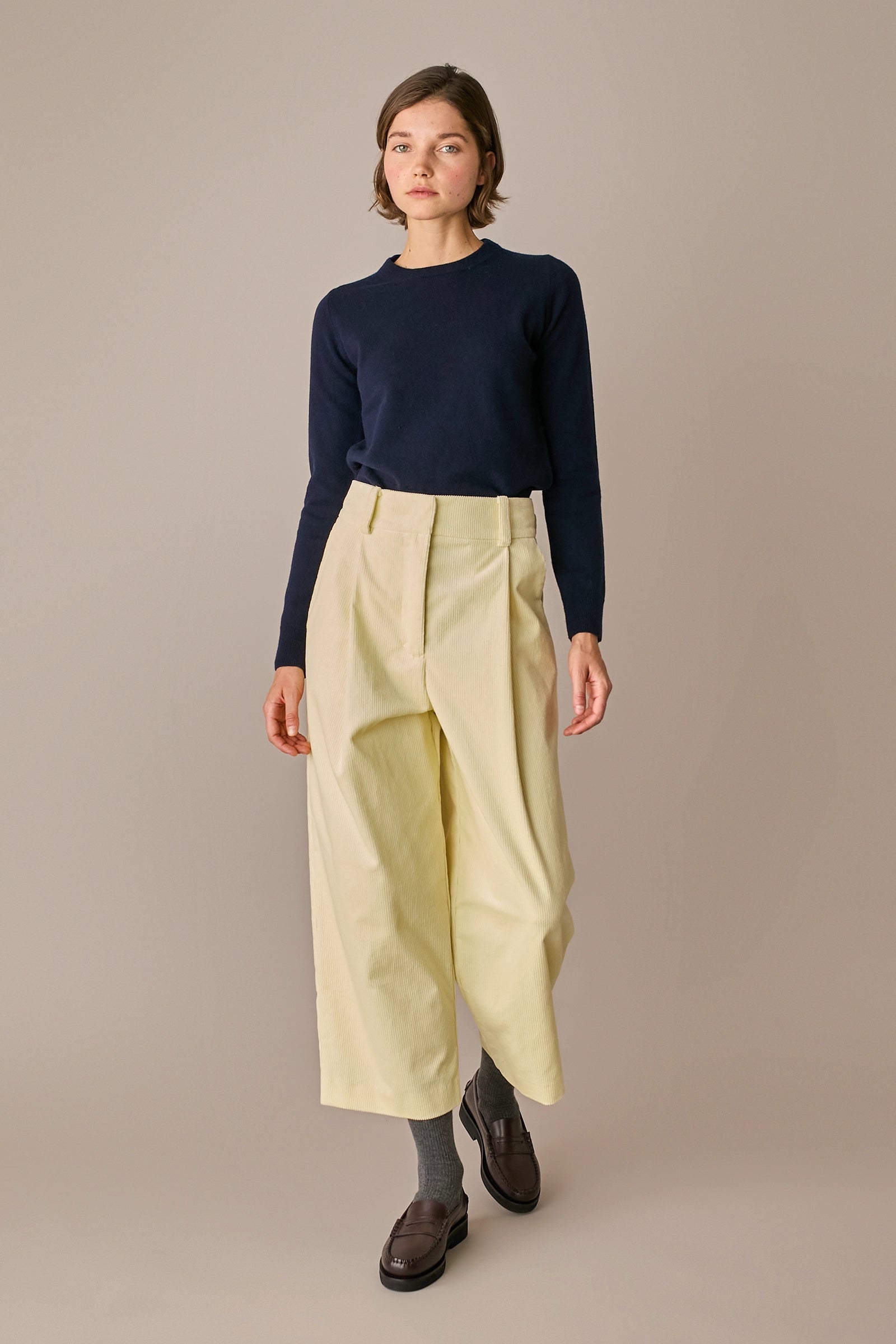Pantaloni wide-leg in velluto a coste